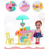 Maxbell Plastic Baby Girl Doll Ice Cream Cart w/ Accessories Kids Pretend Play Toys