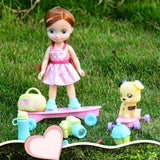 Maxbell Plastic Baby Girl Doll Ice Cream Cart w/ Accessories Kids Pretend Play Toys