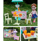 Maxbell Plastic Baby Girl Doll Ice Cream Cart w/ Accessories Kids Pretend Play Toys