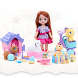 Maxbell Plastic Baby Girl Doll Ice Cream Cart w/ Accessories Kids Pretend Play Toys