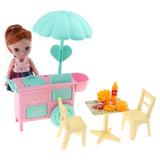 Maxbell Plastic Baby Girl Doll Ice Cream Cart w/ Accessories Kids Pretend Play Toys