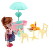 Maxbell Plastic Baby Girl Doll Ice Cream Cart w/ Accessories Kids Pretend Play Toys