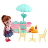 Maxbell Plastic Baby Girl Doll Ice Cream Cart w/ Accessories Kids Pretend Play Toys