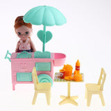 Maxbell Plastic Baby Girl Doll Ice Cream Cart w/ Accessories Kids Pretend Play Toys