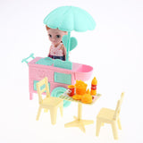 Maxbell Plastic Baby Girl Doll Ice Cream Cart w/ Accessories Kids Pretend Play Toys