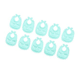 Max 10 Pieces 1/12 Dollhouse Miniature Baby Doll Drool Bibs Kits Accs Light Green