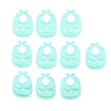 Max 10 Pieces 1/12 Dollhouse Miniature Baby Doll Drool Bibs Kits Accs Light Green