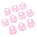 Max 10 Pieces 1/12 Dollhouse Miniature Baby Doll Drool Bibs Kits Accs Pink