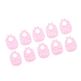 Max 10 Pieces 1/12 Dollhouse Miniature Baby Doll Drool Bibs Kits Accs Pink
