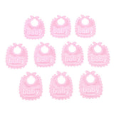 Max 10 Pieces 1/12 Dollhouse Miniature Baby Doll Drool Bibs Kits Accs Pink