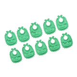 Max 10 Pieces 1/12 Dollhouse Miniature Baby Doll Drool Bibs Kits Accs Green