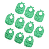 Max 10 Pieces 1/12 Dollhouse Miniature Baby Doll Drool Bibs Kits Accs Green
