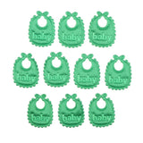 Max 10 Pieces 1/12 Dollhouse Miniature Baby Doll Drool Bibs Kits Accs Green