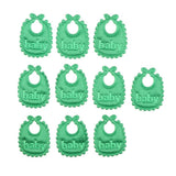 Max 10 Pieces 1/12 Dollhouse Miniature Baby Doll Drool Bibs Kits Accs Green