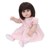 Maxbell 45cm Realistic Silicone Reborn Baby Girl Doll Model in Pink Dress Kids Gift