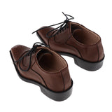 Max Doll Lace up PU Leather Shoes for 1/3 BJD Uncle Dolls Accessory Brown
