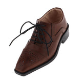 Max Doll Lace up PU Leather Shoes for 1/3 BJD Uncle Dolls Accessory Brown