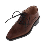 Max Doll Lace up PU Leather Shoes for 1/3 BJD Uncle Dolls Accessory Brown