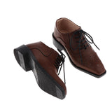 Max Doll Lace up PU Leather Shoes for 1/3 BJD Uncle Dolls Accessory Brown