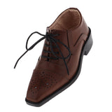 Max Doll Lace up PU Leather Shoes for 1/3 BJD Uncle Dolls Accessory Brown