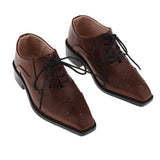 Max Doll Lace up PU Leather Shoes for 1/3 BJD Uncle Dolls Accessory Brown