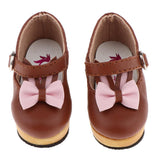 Max Lovely Doll Slipsole Bow PU Leather Shoes for Blythe Dolls Accessory Brown
