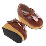 Max Lovely Doll Slipsole Bow PU Leather Shoes for Blythe Dolls Accessory Brown
