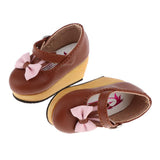 Max Lovely Doll Slipsole Bow PU Leather Shoes for Blythe Dolls Accessory Brown