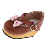 Max Lovely Doll Slipsole Bow PU Leather Shoes for Blythe Dolls Accessory Brown