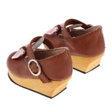 Max Lovely Doll Slipsole Bow PU Leather Shoes for Blythe Dolls Accessory Brown