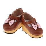Max Lovely Doll Slipsole Bow PU Leather Shoes for Blythe Dolls Accessory Brown