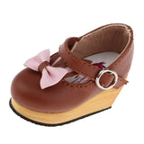 Max Lovely Doll Slipsole Bow PU Leather Shoes for Blythe Dolls Accessory Brown