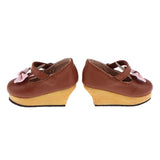 Max Lovely Doll Slipsole Bow PU Leather Shoes for Blythe Dolls Accessory Brown