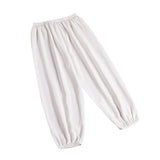 Max Kids Lightweight Breathable Leisure Pants Summer Silk Trousers - White