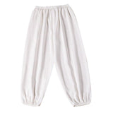 Max Kids Lightweight Breathable Leisure Pants Summer Silk Trousers - White