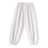 Max Kids Lightweight Breathable Leisure Pants Summer Silk Trousers - White