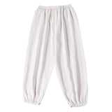 Max Kids Lightweight Breathable Leisure Pants Summer Silk Trousers - White