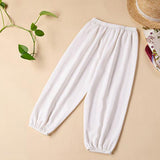 Max Kids Lightweight Breathable Leisure Pants Summer Silk Trousers - White