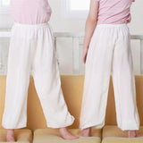 Max Kids Lightweight Breathable Leisure Pants Summer Silk Trousers - White