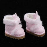 Max 1 Pair Of Long Rabbit Ears Boots Doll Plush Boots For OB11 Medium Doll pink