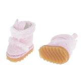 Max 1 Pair Of Long Rabbit Ears Boots Doll Plush Boots For OB11 Medium Doll pink