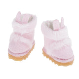 Max 1 Pair Of Long Rabbit Ears Boots Doll Plush Boots For OB11 Medium Doll pink