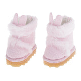 Max 1 Pair Of Long Rabbit Ears Boots Doll Plush Boots For OB11 Medium Doll pink