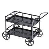 Max 1/12 Dollhouse Miniature Metal Dining Cart Food Cart Kitchen Furniture Black