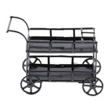 Max 1/12 Dollhouse Miniature Metal Dining Cart Food Cart Kitchen Furniture Black