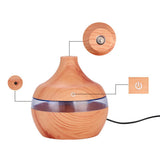 Maxbell Wood Grain USB LED Home Essential Oil Diffuser Mute Humidifier Light Brown