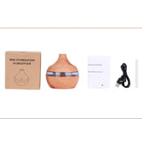 Maxbell Wood Grain USB LED Home Essential Oil Diffuser Mute Humidifier Light Brown