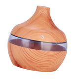 Maxbell Wood Grain USB LED Home Essential Oil Diffuser Mute Humidifier Light Brown