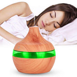 Maxbell Wood Grain USB LED Home Essential Oil Diffuser Mute Humidifier Light Brown