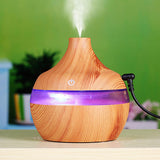 Maxbell Wood Grain USB LED Home Essential Oil Diffuser Mute Humidifier Light Brown